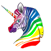 Regenbogen Einhorn Zebra
