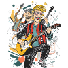 Musicians playing rock music