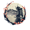 Samurai Kirschblüten Japan Japanisch