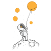 Astronaut in distant space