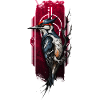 Lebhafter Spechtvogel