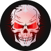 Skull,Skull,Skull with red glowing eyes