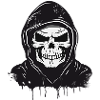 Skull,Skull,Skull with Hoodie Hood