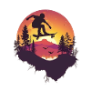 Skateboarder Silhouette Sunset