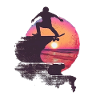 Skateboarder Silhouette Coucher De Soleil