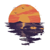 Sunset Vinyl Retro Charm