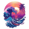 Ocean Sea Wave Sunset Background