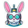 A funny cyborg bunny