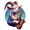 Funny Goat Saxophonist Design