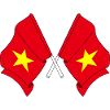 Two flags crossed Vietnam