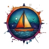 Buntes Segelboot