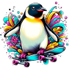 Penguin skateboard skater skater