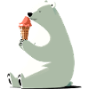 Eisbär mit Eis