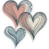 Pastel Hearts Line Art