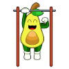 Avocado Bodybuilder Pull-Up Fitness