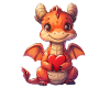 Coeur de dragon Saint-Valentin mignon