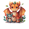 Dragon Family Kawaii Dragon