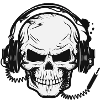 Skull,Skull,Skull with Headphones
