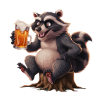 Waschbär Bier Geschenk