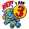 Little Funny Robot Third Birthday