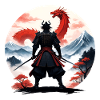 Samurai Japan Drachen Landschaft