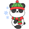 cute panda winter snow