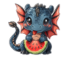 Dragon Pastèque Kawaii Dragon Enfants