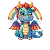 Drache Regenbogen Kawaii Drache Kinder