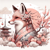 Japanese-style stylized fox