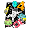 4 Birthday Boy Astronaut Rocket Space