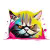 Bunte Brummige Katze