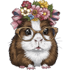 Meerschweinchen mit Blumen