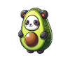 Panda in avocado costume
