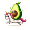 Avocado auf Einhorn