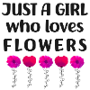 Nur ein Mädchen, das Blumen liebt