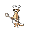 Herdmännchen - Erdmännchen mit Kochlöffel