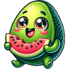 Avocado & Wassermelone Süßes Comic