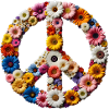 peace logo with flowers
