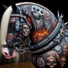 Cheval lourd tatoué
