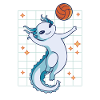 Funny Axolotl Basketball