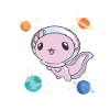 Funny Axolotl Space