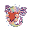 Funny Axolotl Heart