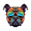 Bulldog Dog Head Cool