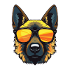 German Shepherd Dog Head Cool