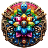 Psychedelic Steampunk Flower Rainbow