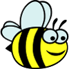 Cheerful Yellow Bee Cartoon