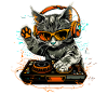 DJ Cat with Headphones and Sunglasses | DJ Cat