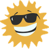 sun with glasses