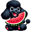 Poodle with watermelon summer design