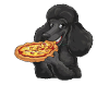 Schwarzer Pudel Pizza Comic